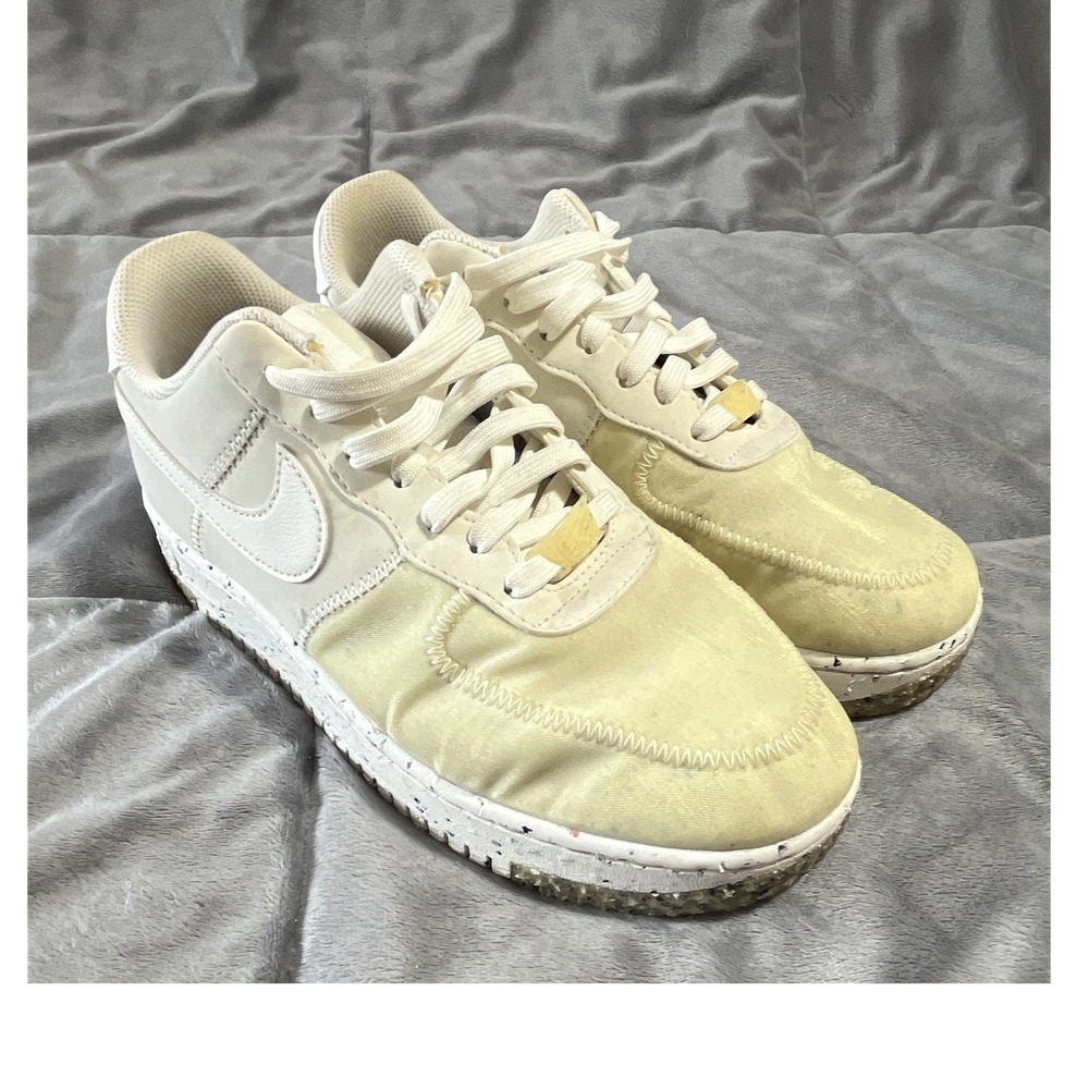Nike Air Force 1 Low White/Beige Solid Women's Sneakers CT1985-102 Size 9